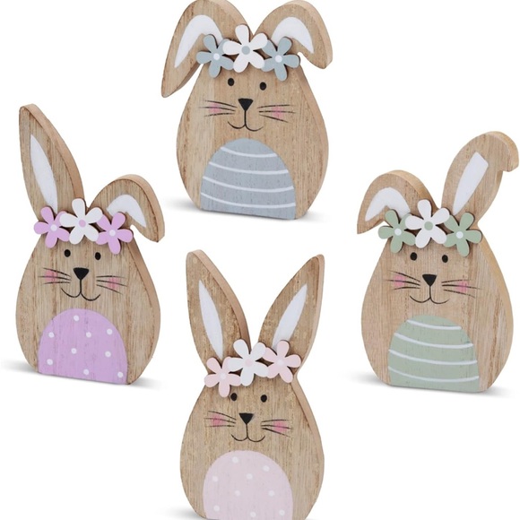 Other - 🐰 Wooden Bunny Decor - set of two